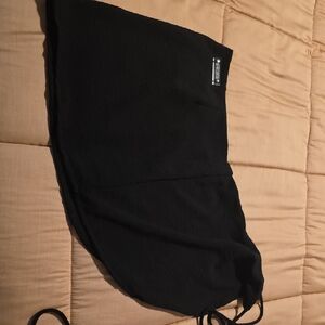 Chic Black Mini Skirt with Tie Detail